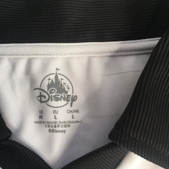 Disney Mickey Mouse Polo Shirt Mens Medium White Black EPCOT World Showcase - Picture 7 of 15